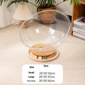 Transparent acrylic cat space capsule bathtub bed showing clear walls and capsule shape
