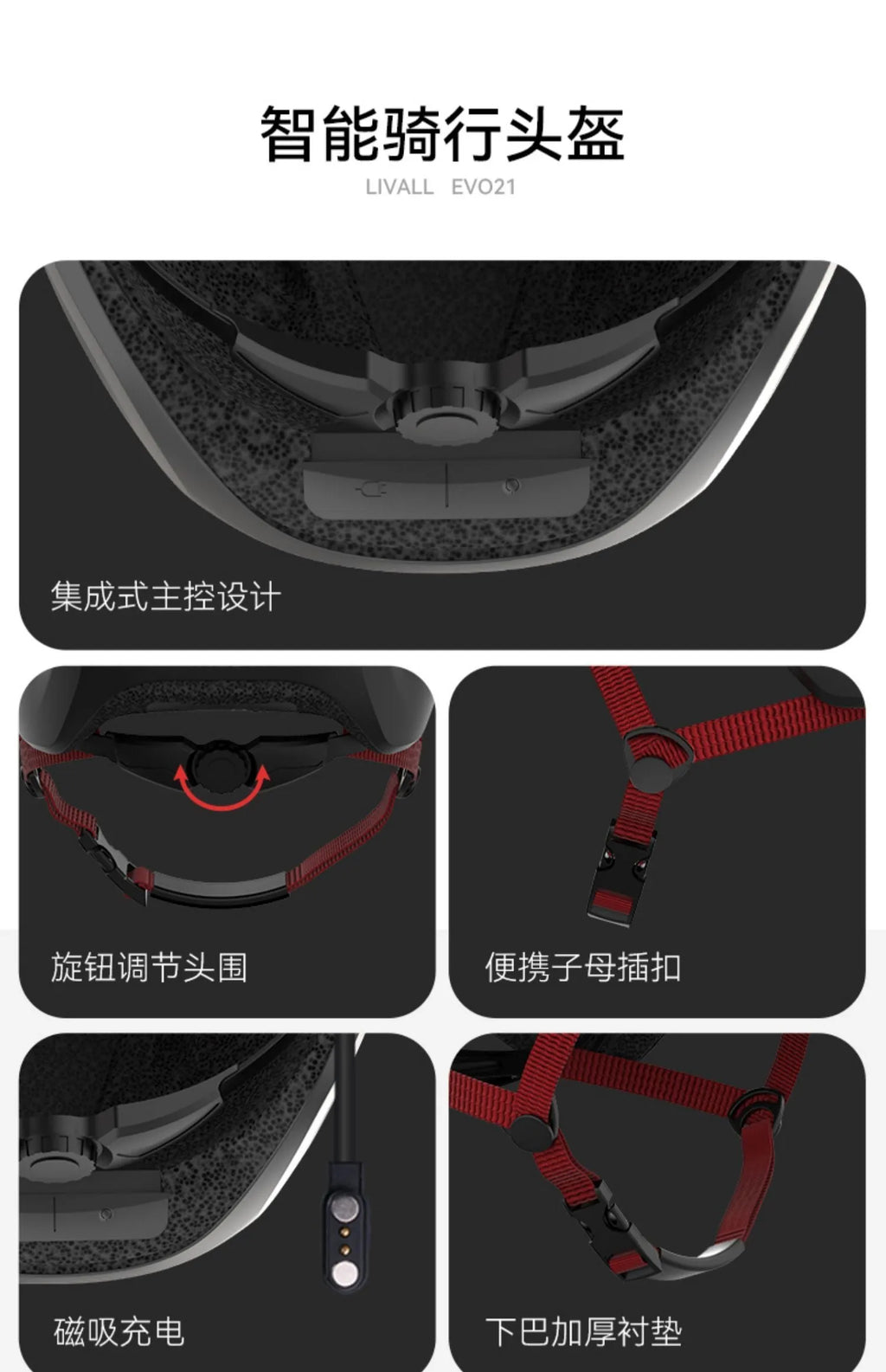 Matte black smart bicycle helmet with integrated LED lights on front and sides for night riding safety.