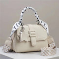 Solid colour PU horizontal square handbag with internal zip, phone and document pockets in crocodile, snake or stone pattern