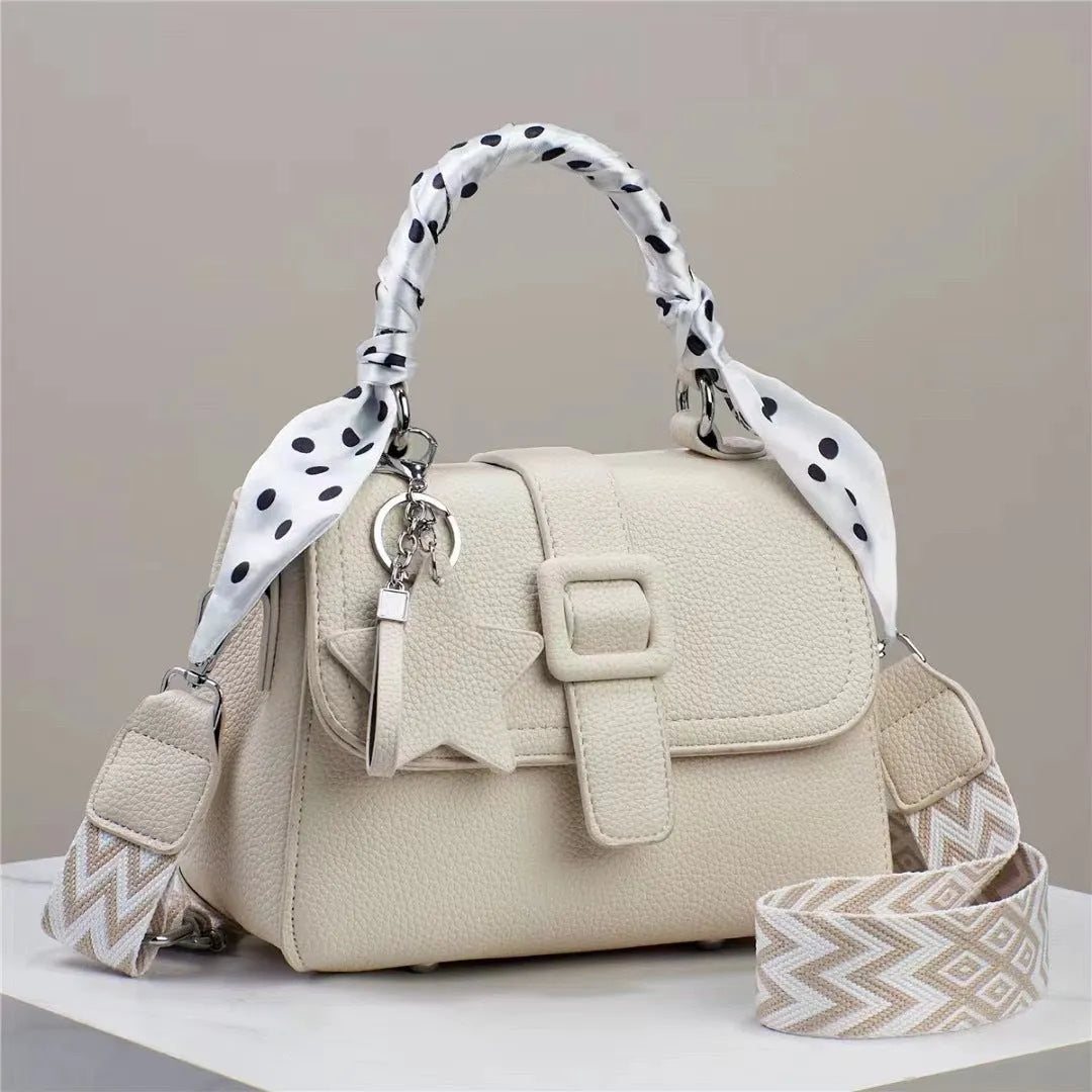 Solid colour PU horizontal square handbag with internal zip, phone and document pockets in crocodile, snake or stone pattern