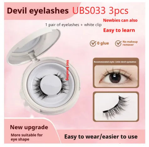 Magnetic suction false eyelashes Little Devil Supernatural Magnet Suit in mink material with white clip