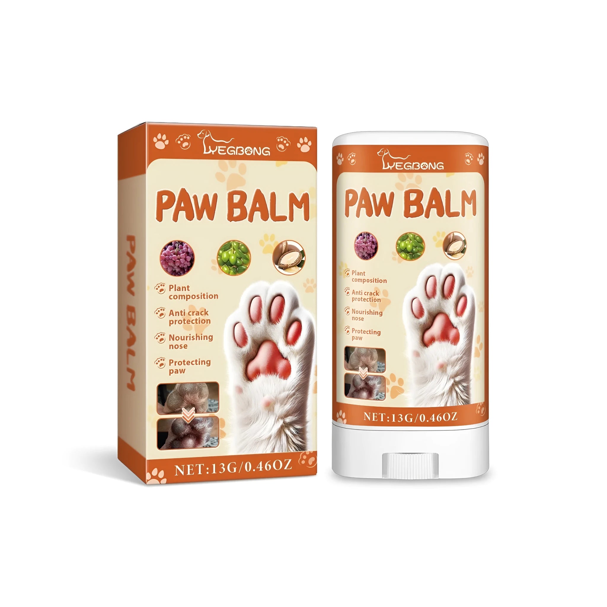 13g tube of veterinary grade pet paw protection cream for dogs and cats