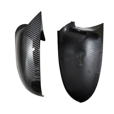 Pair of horn bright black plastic reflector shells for Volkswagen Old Sagitar with carbon fibre detail.