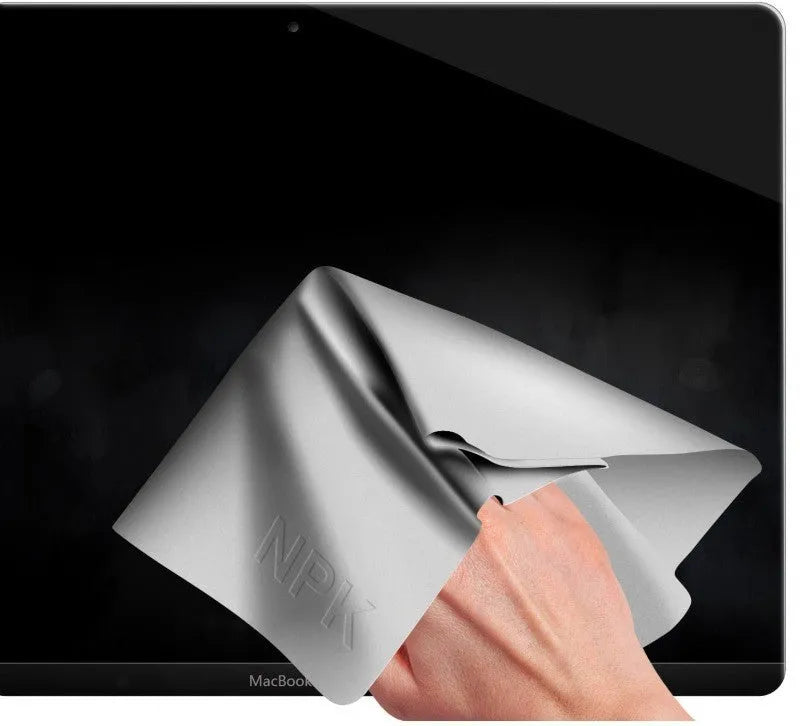 Grey keyboard dust cloth covering a laptop keyboard, universal size for dustproof protection