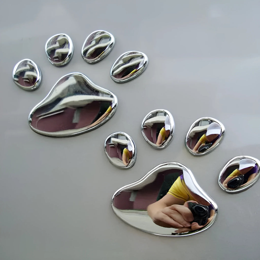 PVC car sticker with hand-shaped brush and footprint design for bumper scratch coverage