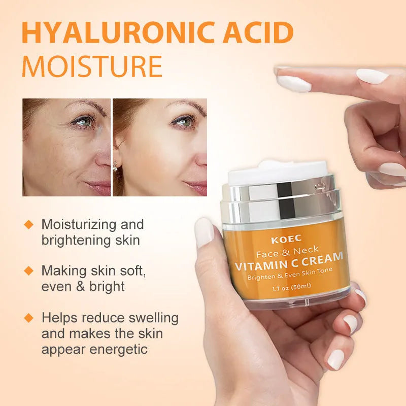 50g jar of retinol and vitamin C neck cream for light lines with English packaging