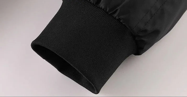 Men's winter casual cotton-padded coat loose fit solid colour black
