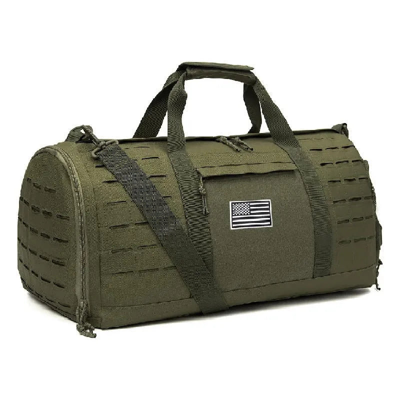 Men's waterproof Oxford cloth sports handbag with air pillow belt in khaki, army green, and black colour options