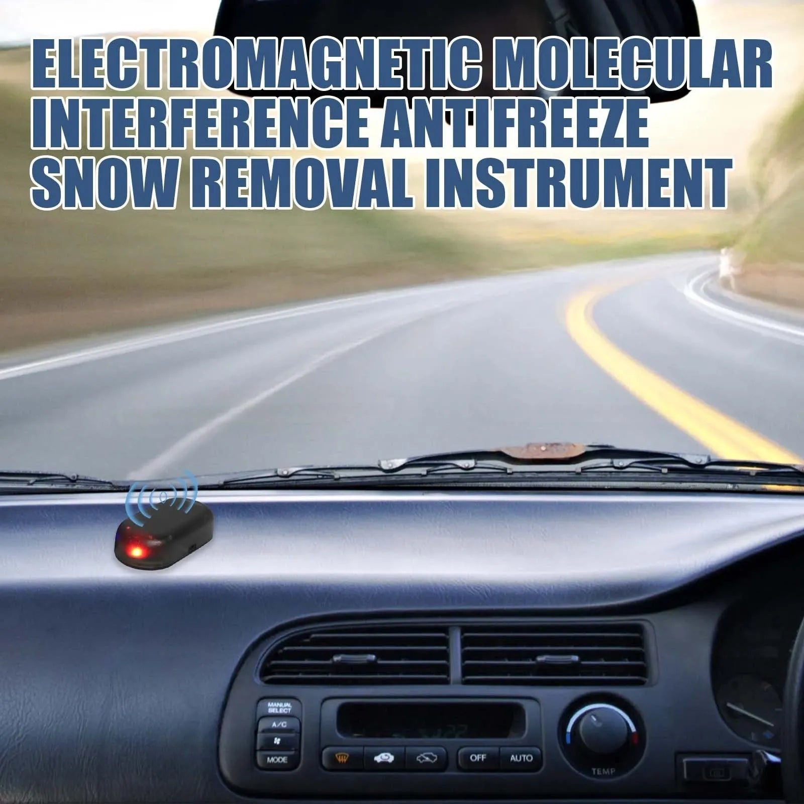 Black portable car deicer tool for windscreen frost removal measuring 5 cm long