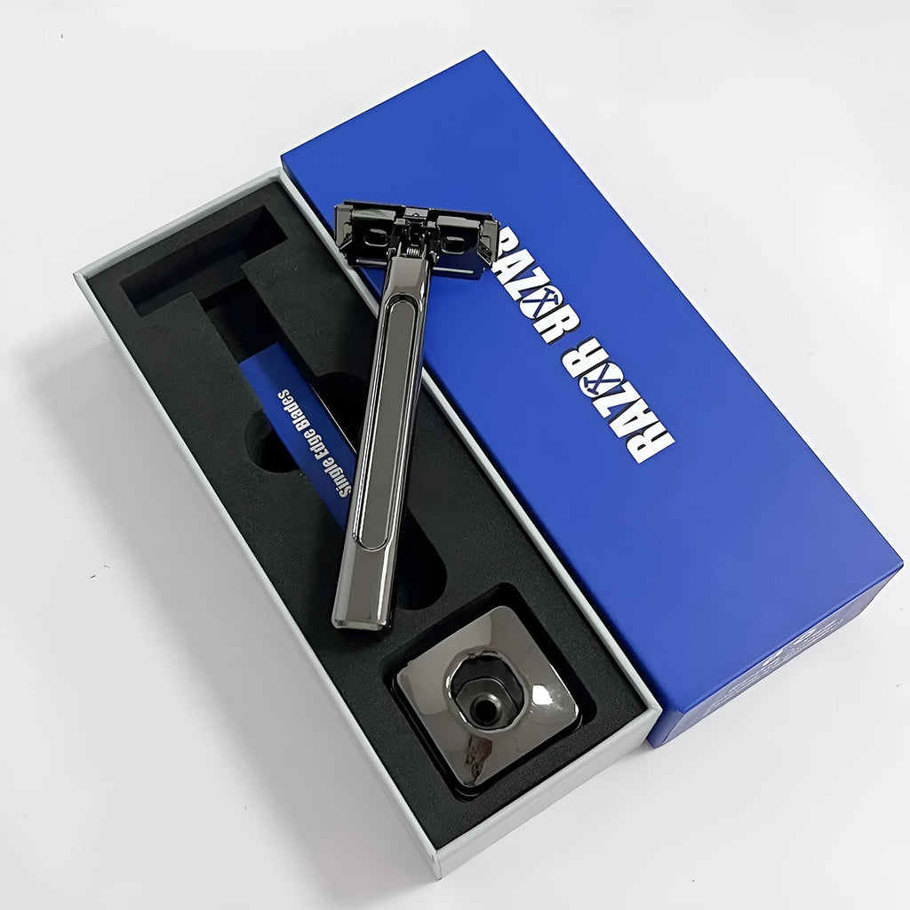 20T double-layer half-blade manual shaver in bronze finish with suspension head