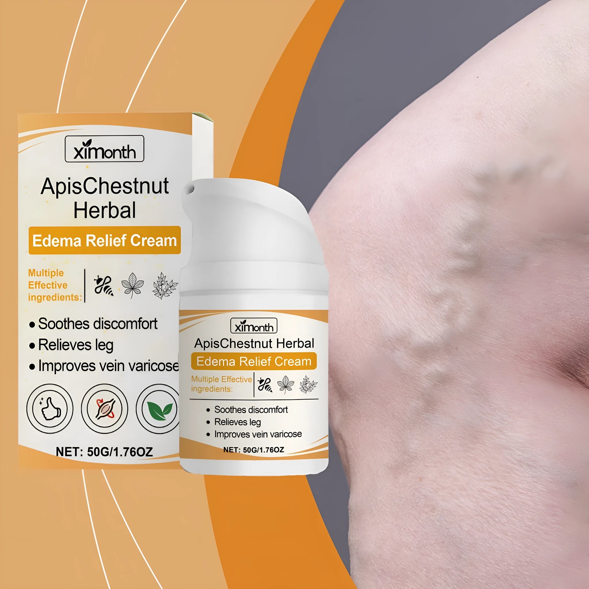50g jar of moisturising daily neck cream with mint leaf and bee venom ingredients