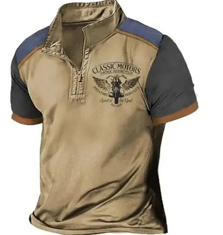 Men's loose fit solid colour golf polo shirt in textured bird eye cloth fabric.