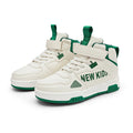 Children's street sneakers in multiple colours with PU upper and rubber sole showing lace-up buckle fastening