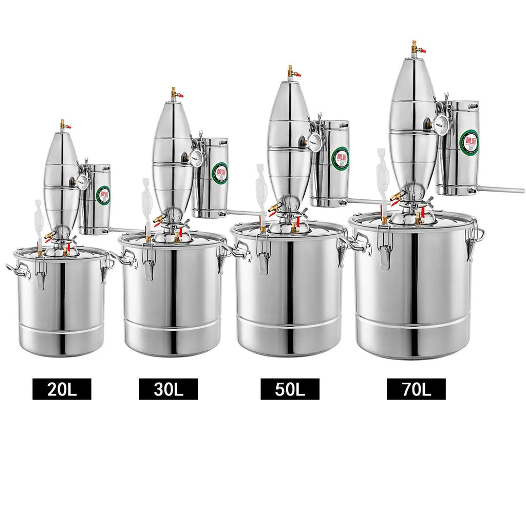50L 304 stainless steel brewing still with thermometer and barometer for wine making