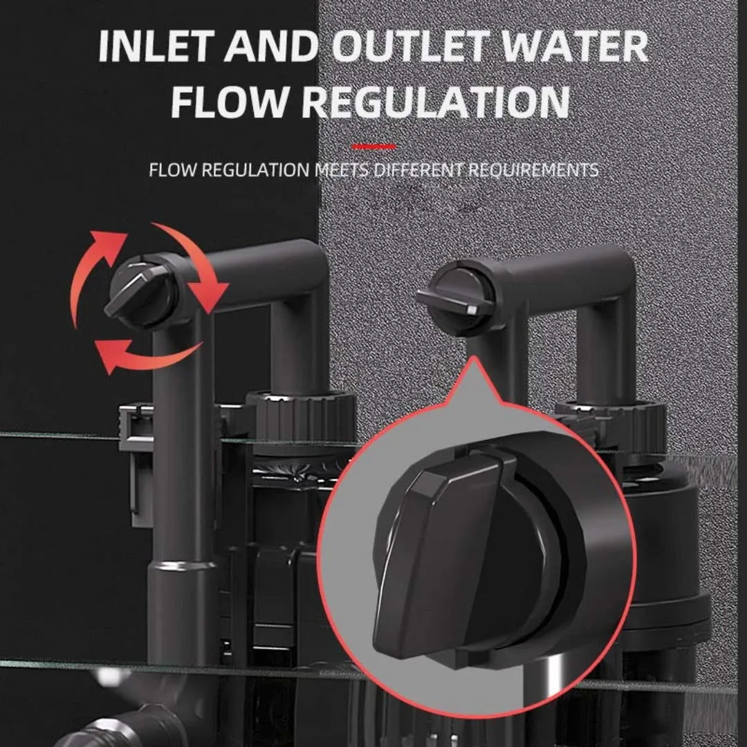 External wall hanging aquarium filter with large filter bucket and waterproof cover