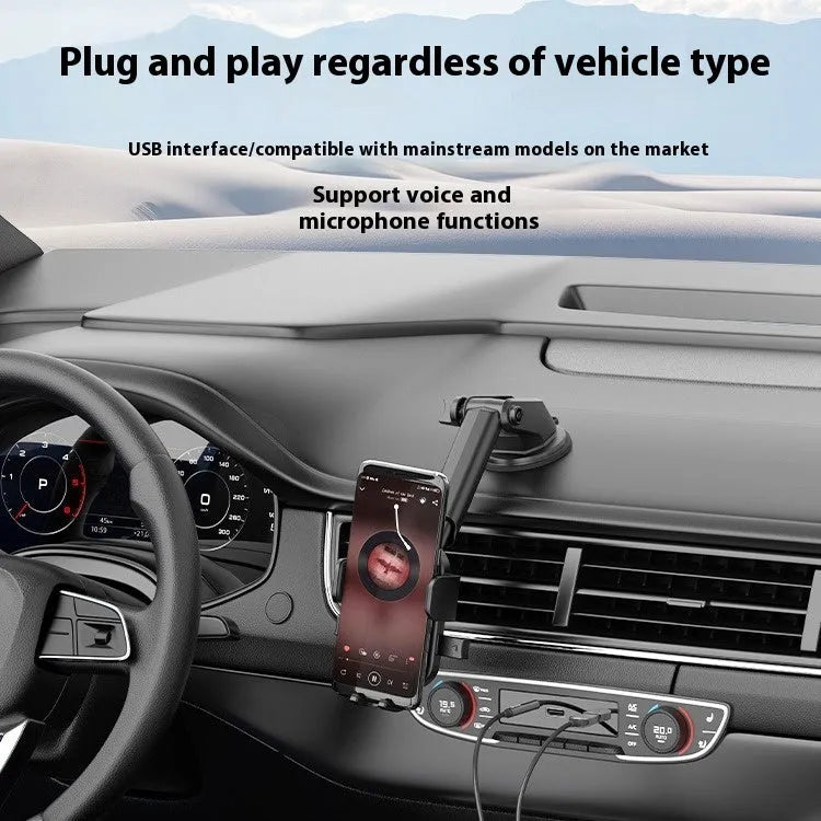 USB car Bluetooth sound receiver with zinc alloy USB connector and 3.5mm audio plug connected by PU-sheathed cable