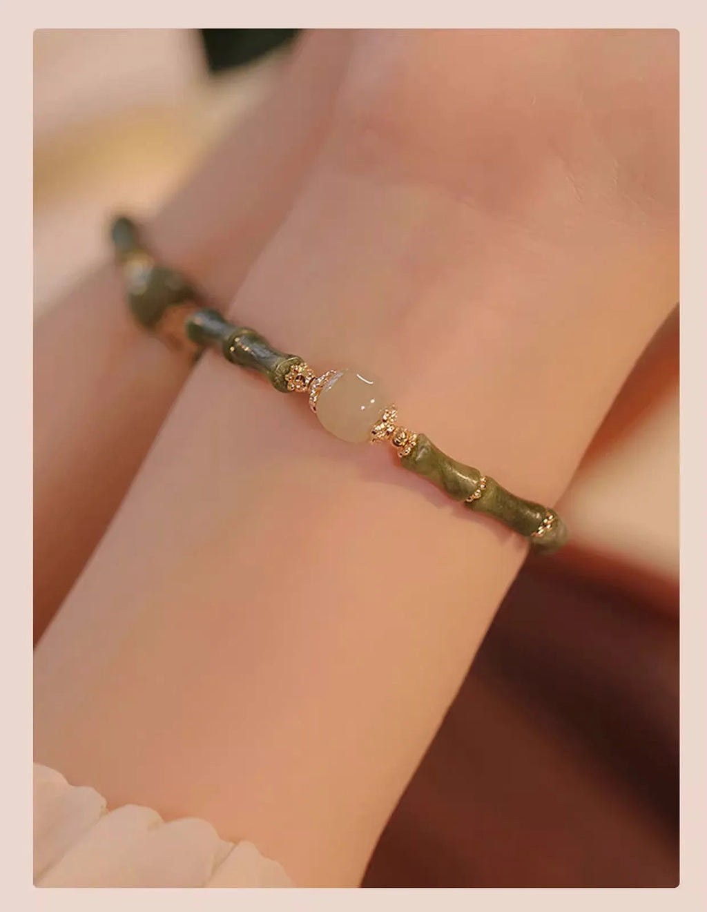 Women's simple geometric Hetian jade bangle bracelet in dark green and light colour options.