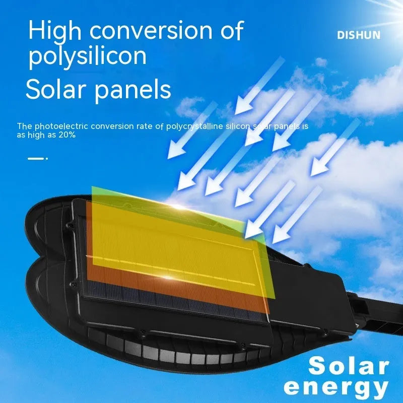 Six-eye sword design solar garden lamp with polycrystalline panel and remote control for outdoor lighting