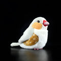 Fat Choo Series zebra finch simulation gray plush toy pendant, 13cm height, soft doll with pendant loop on white background