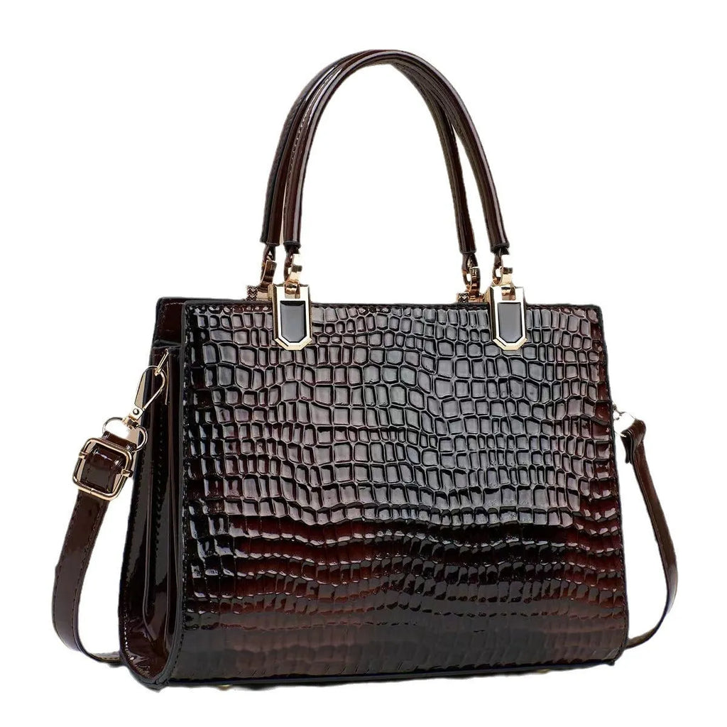 Women's large capacity one shoulder mom bag in soft PU material with multiple internal compartments