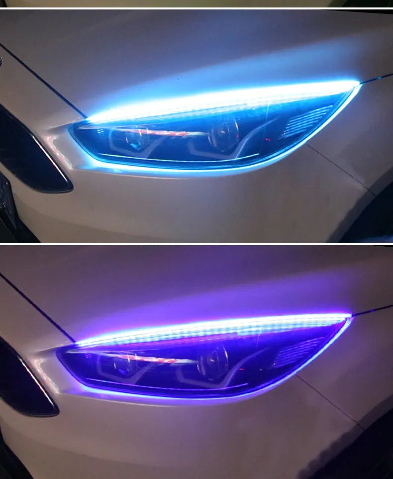 Universal RGB LED car headlights with remote control in 30cm, 45cm, and 60cm sizes for GM vehicles.