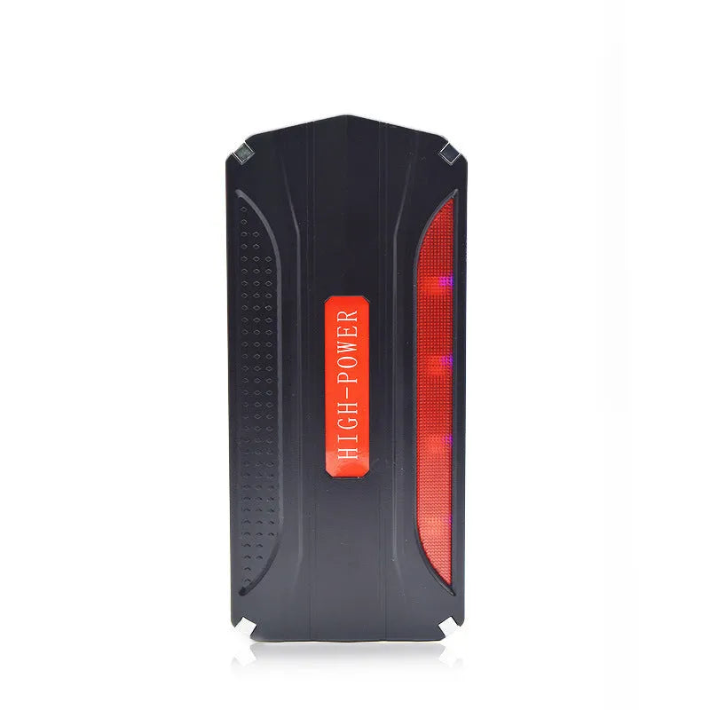 Black and red portable vehicle jump starter power supply unit with 7800mAh capacity.