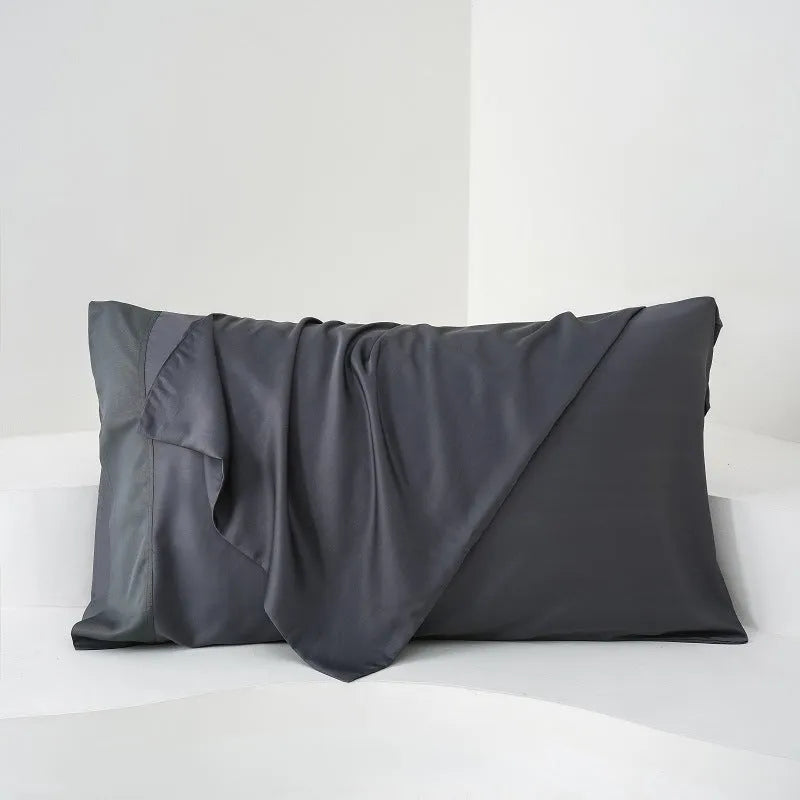 Pair of bamboo fiber satin pillowcases 50x77cm in modern simplicity style