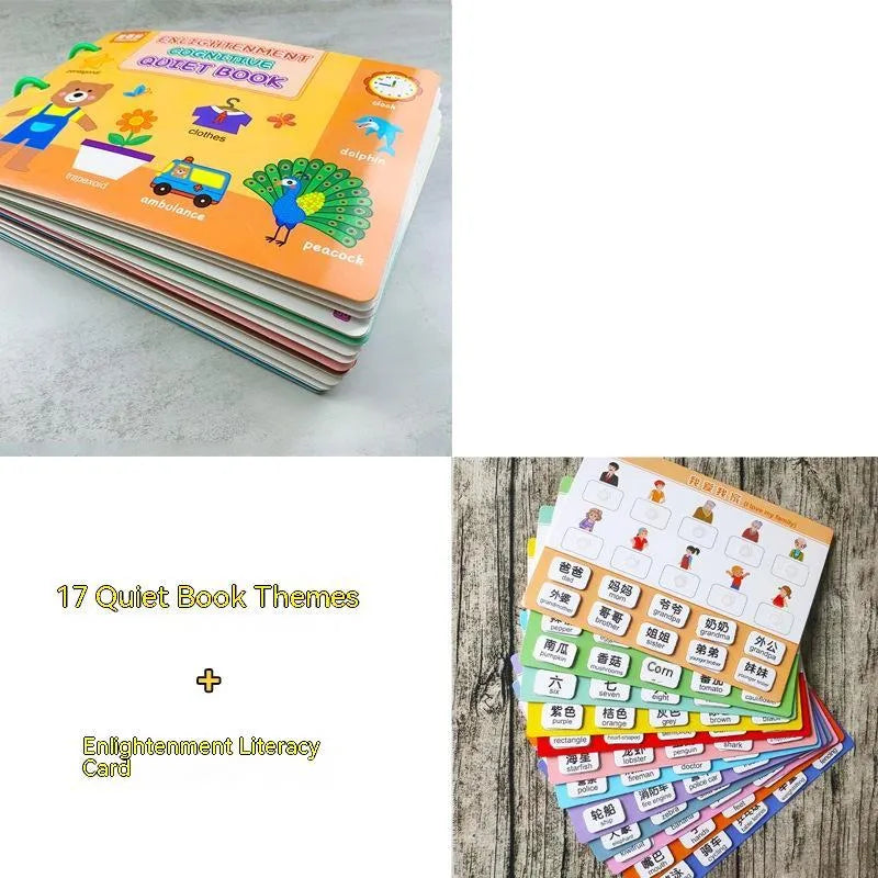 Montessori quiet book material package 28.5x21cm with cognitive and digital theme options for ages 3 to 9