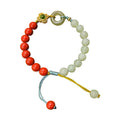 Cinnabar Hetian jade safety buckle bracelet with 8mm flower-shaped beads in retro ethnic style
