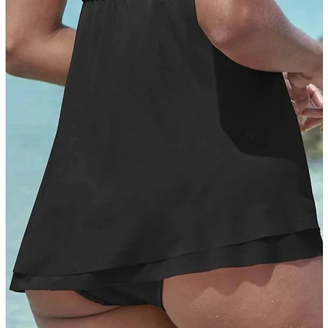 Women's strapless one-piece swimsuit in polyester available in black, blue, pink, and picture colour.