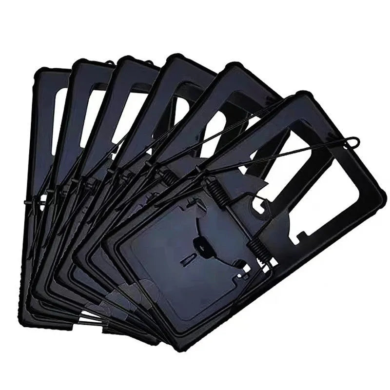Automatic reset mouse cage trap in plastic and iron designs, shown in small, medium, and large sizes.