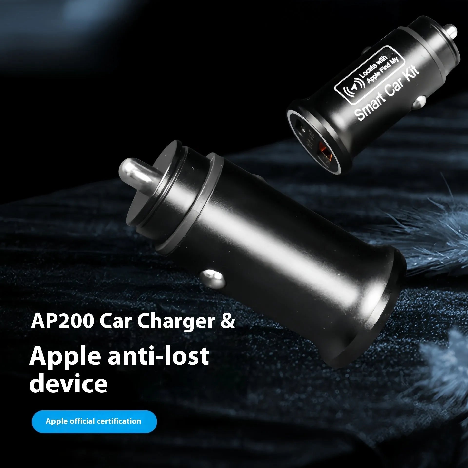 Black ABS plastic car GPS tracker device designed to plug into a vehicle's 12V power outlet for real-time location tracking.
