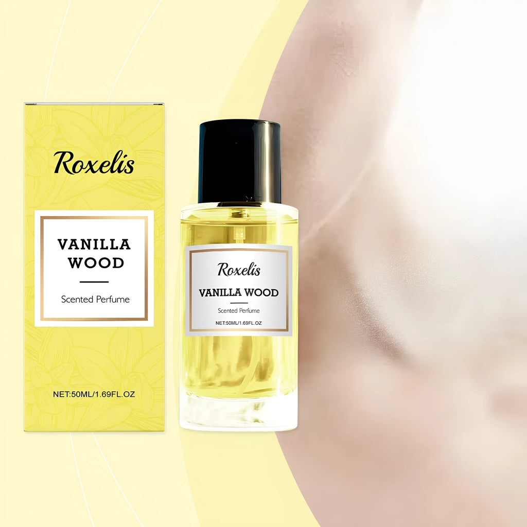 50ml eau de toilette perfume spray bottle with vanilla, ebony bark, and musk extracts