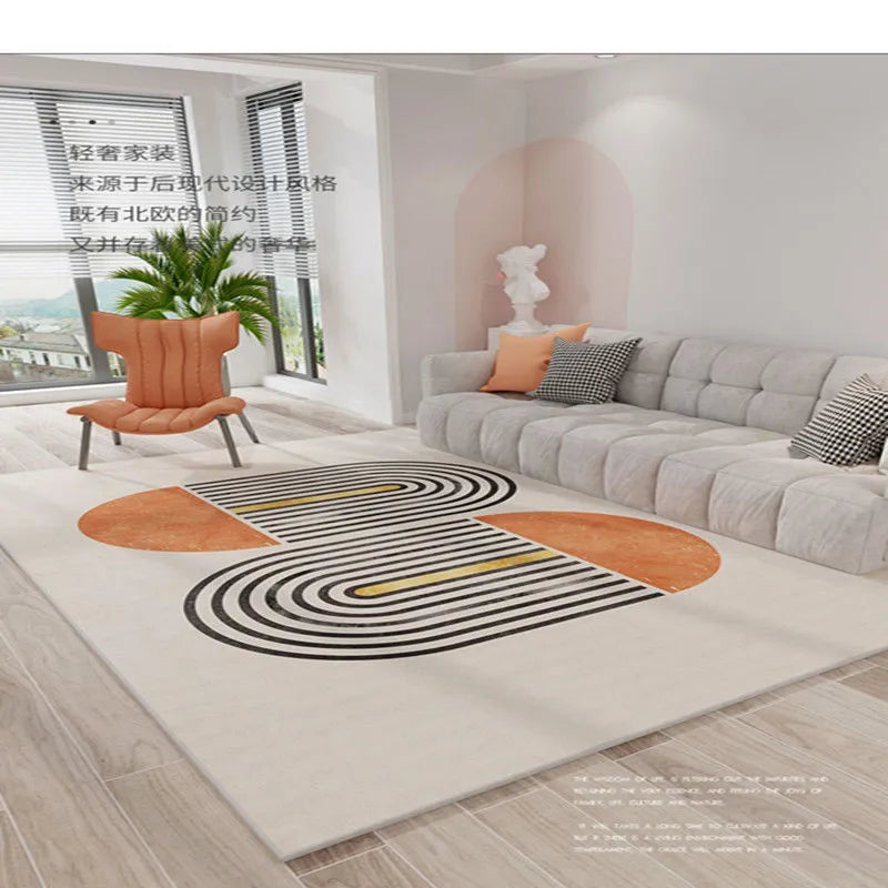 Blended geometric pattern large area mat for living room floor, available in multiple sizes including 160x230cm