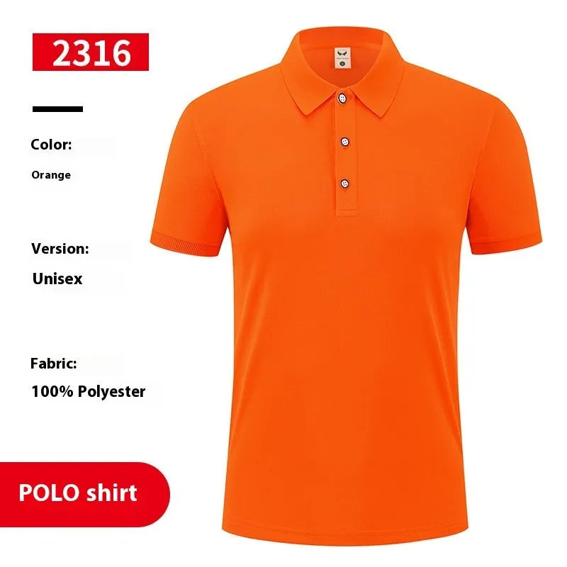 Ice silk polo shirt short sleeve with advertising space in multiple colour options