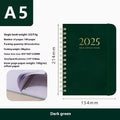 A5 size PU leather notebook with metal coil binding in a choice of solid colours.