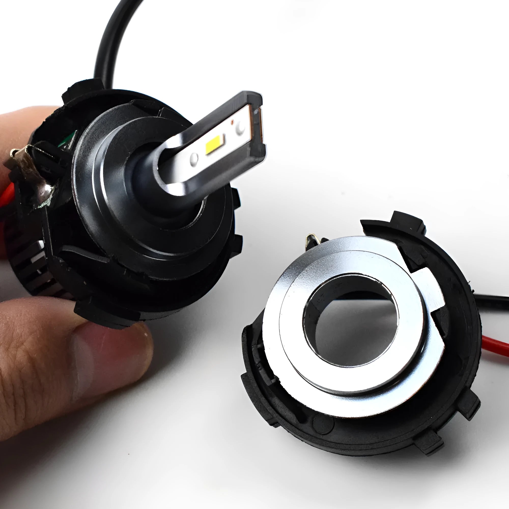 Black H7 LED headlight adapter bracket for Volkswagen car LED conversion kits