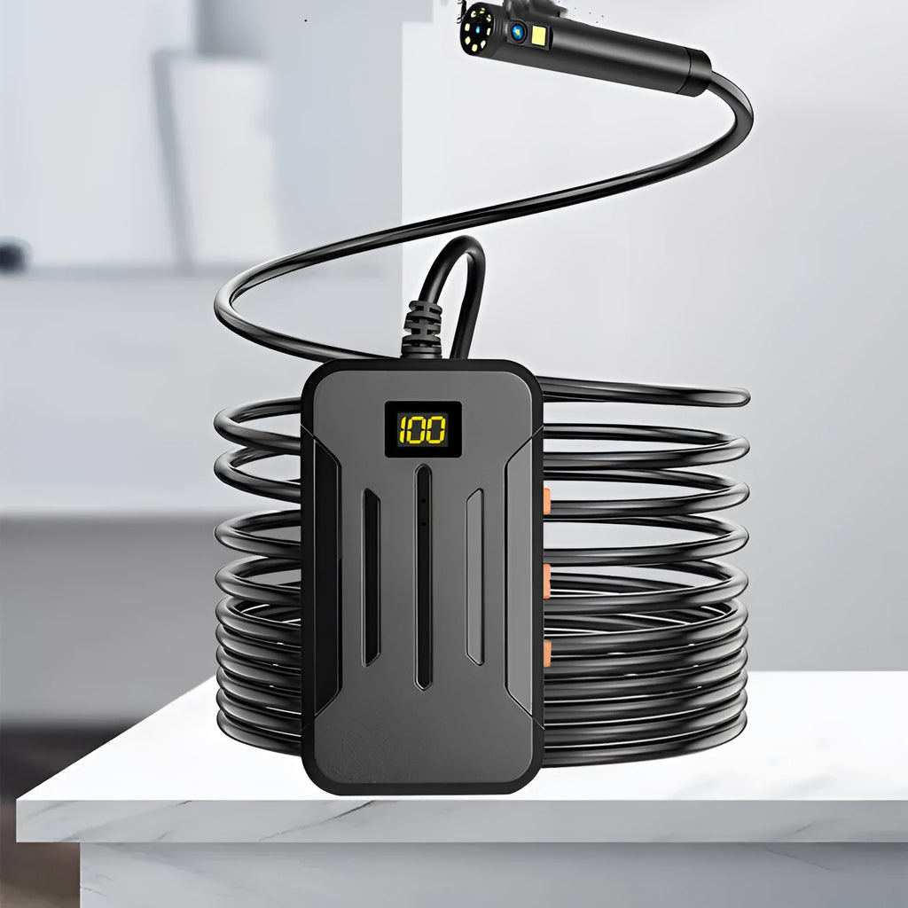 Wireless dual lens endoscope with IP68 waterproof rating and 20 metre cable