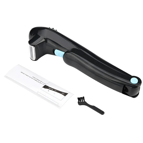 Black folding hair back body electric shaver for cordless hair removal