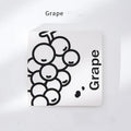 Square fruit-design notebook with 14.5cm sides, open to show 80g thick paper pages.