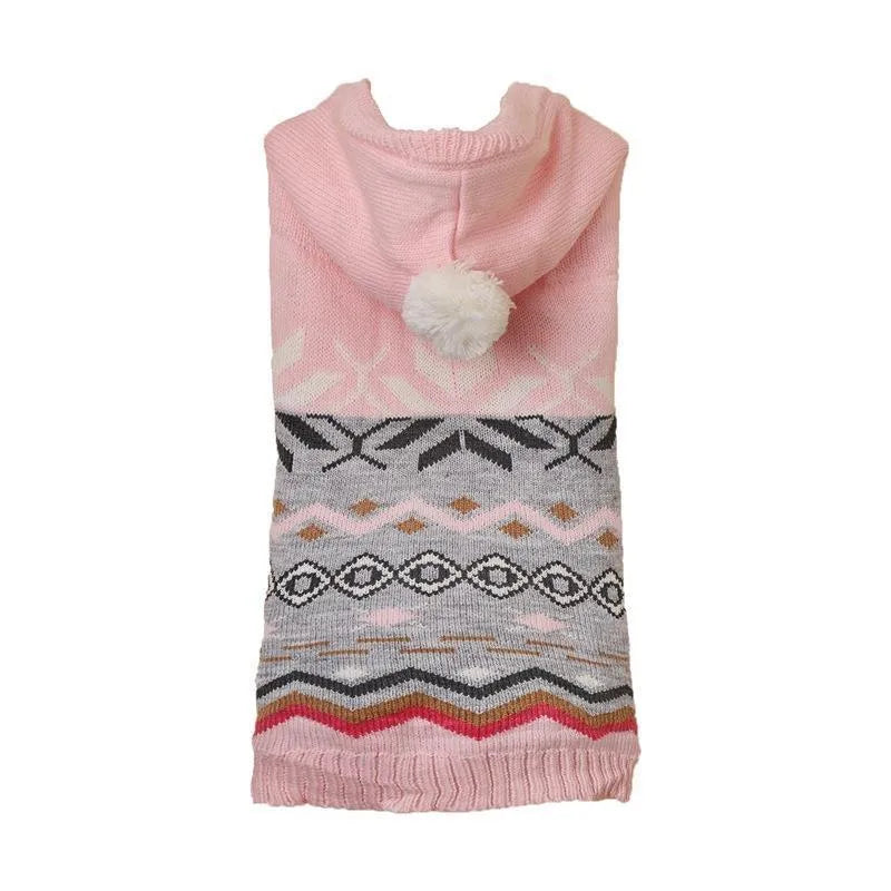 Pet sweater with diamond pattern in acrylic material available in blue, green, and pink colours