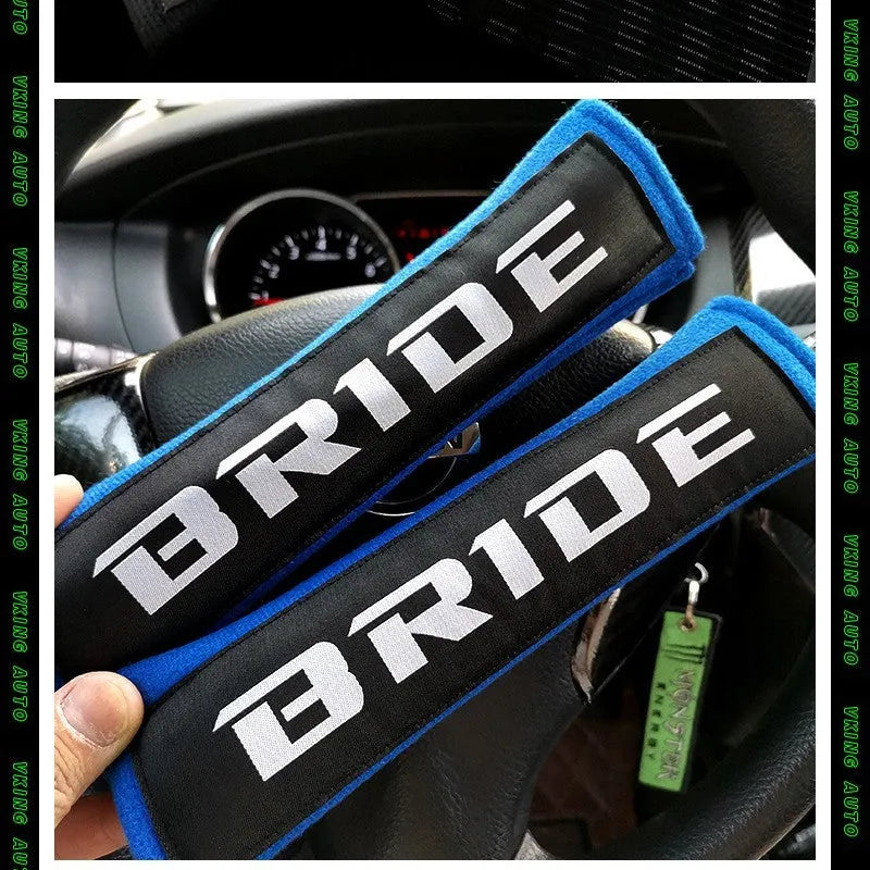 Car seat belt shoulder pads in black, blue and red options with cotton sponge cloth construction