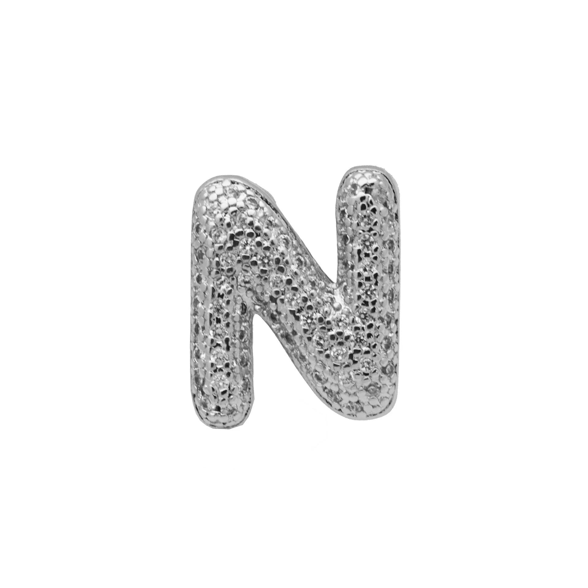 Copper letter bracelet with zirconium inlay showing detailed English character modelling in gold finish
