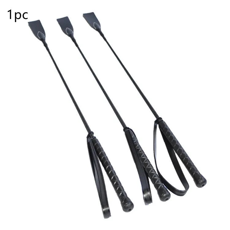 Short low carbon steel rider whip for obstacle training on white background