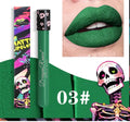 Halloween metallic lip gloss in skull test tube packaging with waterproof formula