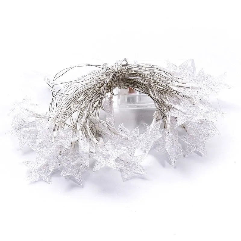 3 metre LED star light string with 20 warm white glass bulbs for outdoor holiday decoration