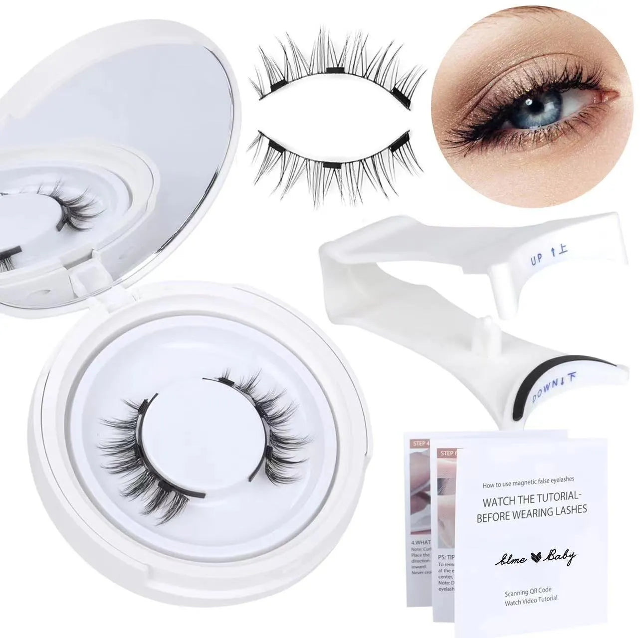 Magnetic suction false eyelashes Little Devil Supernatural Magnet Suit in mink material with white clip