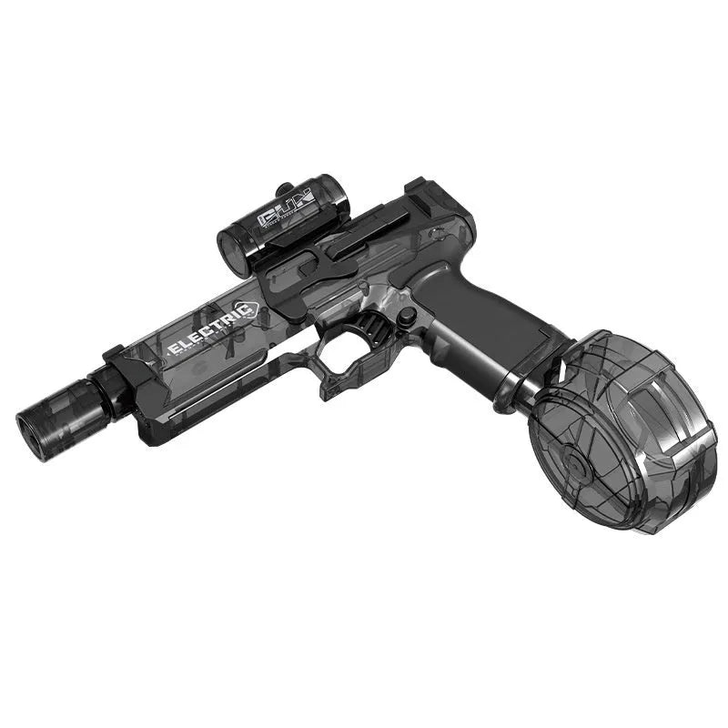 Fire Rat electric water pistol toy in black blue red colours with automatic water feed system