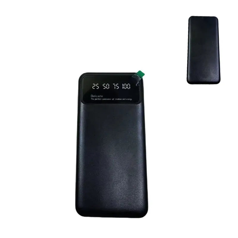 Black ultra-thin fast charging power bank with 10000mAh capacity showing compact design