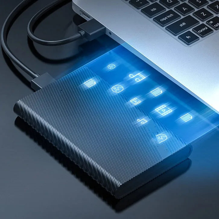 Black ABS plastic USB 3.0 external hard drive case for 2.5 inch SATA SSDs and HDDs
